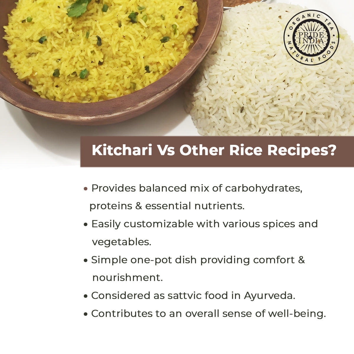 Indian Brown Basmati Rice & Lentil Kitchari Mix - Protein Superfood Jar - Pride Of India