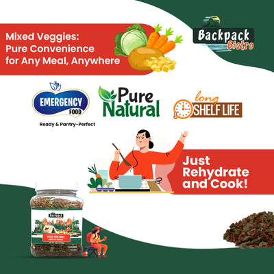 Backpack Bistro Dehydrated Mixed Vegetables 7.05 oz (200 g) - Pride Of India