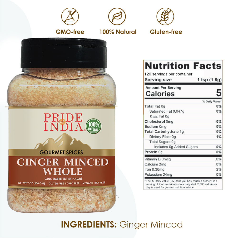 Gourmet Ginger Minced Whole - Pride Of India